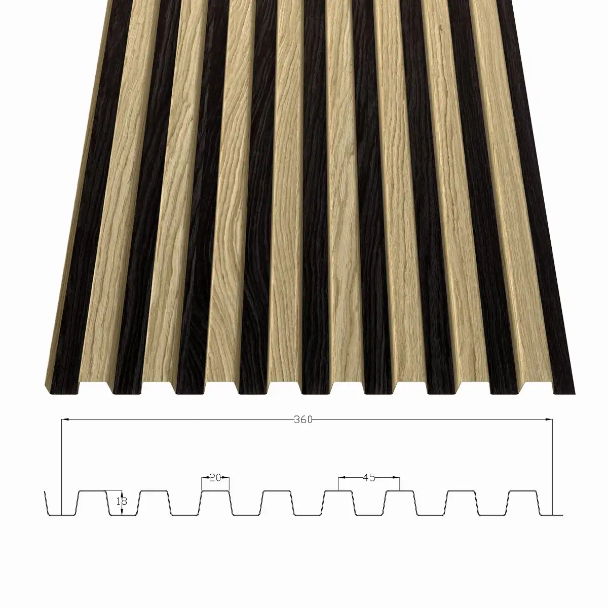 Parement Métallique Imitation Bois 20x20 LG 2300 (carton de 4 pièces)