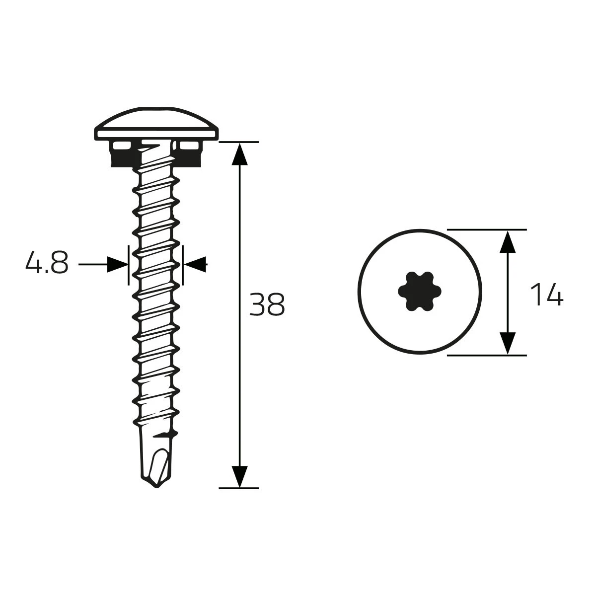 Fixation auto perçeuse pour support bois